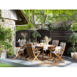 Zestaw ogrodowy dla 8 osób MAUI z poduszkami Drewno akacjowe Kolorowy