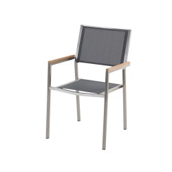 Zestaw ogrodowy dla 4 osób COSOLETO/GROSSETO Szkło hartowane Efekt marmuru Szary