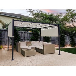 Pawilon ogrodowy LED PARGA Metal 310 cm 310 cm Beżowy