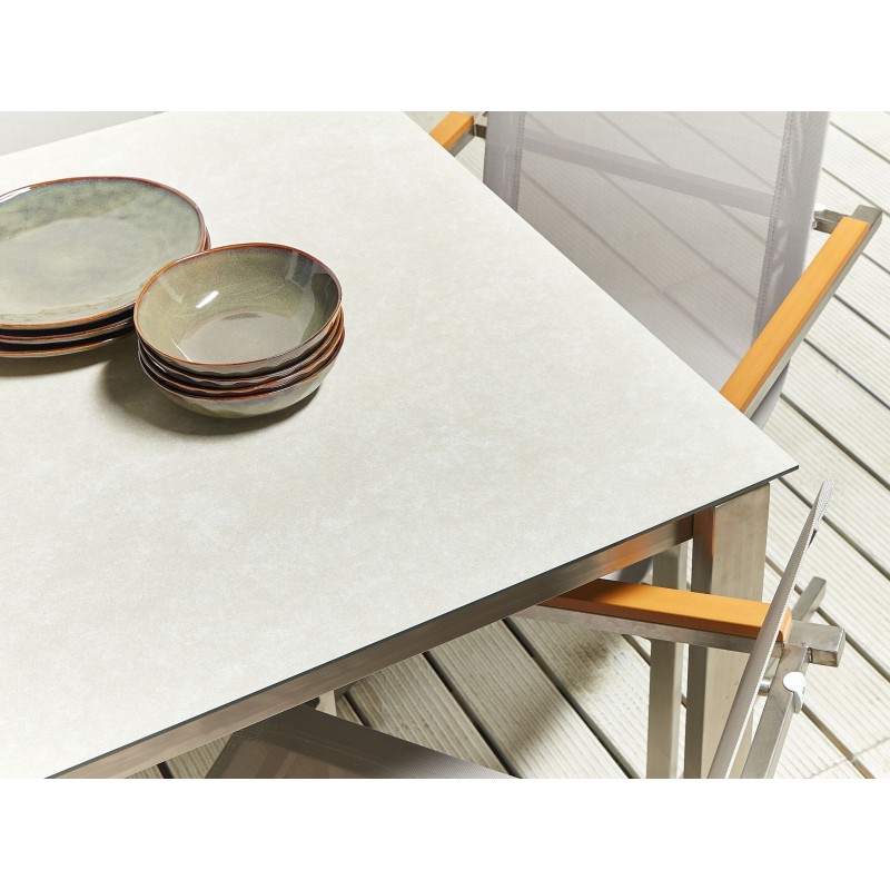 Zestaw ogrodowy dla 4 osób COSOLETO Szkło hartowane Biały