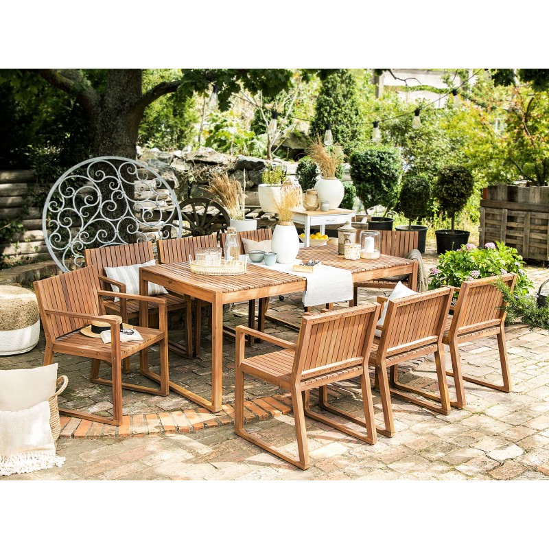 Zestaw ogrodowy dla 8 osób SASSARI Drewno akacjowe Brązowy