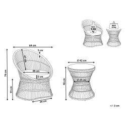 Zestaw mebli balkonowych z poduszkami MESYNA Technorattan Biały