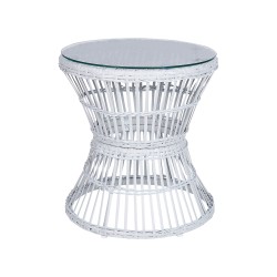 Zestaw mebli balkonowych z poduszkami MESYNA Technorattan Biały