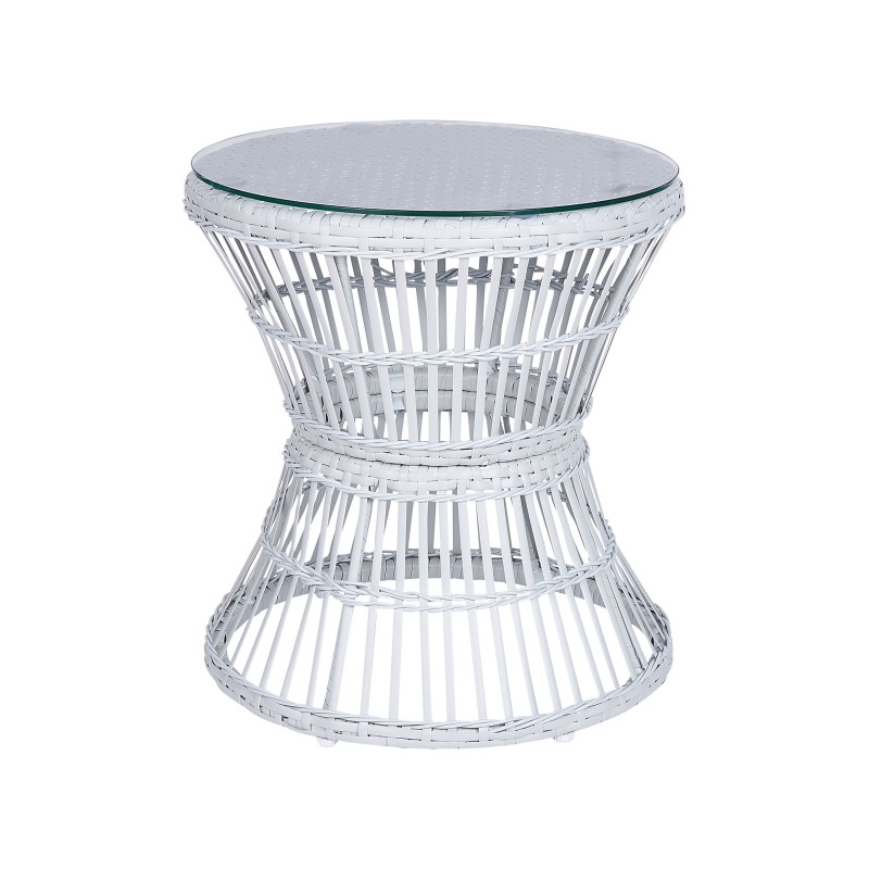 Zestaw mebli balkonowych z poduszkami MESYNA Technorattan Biały