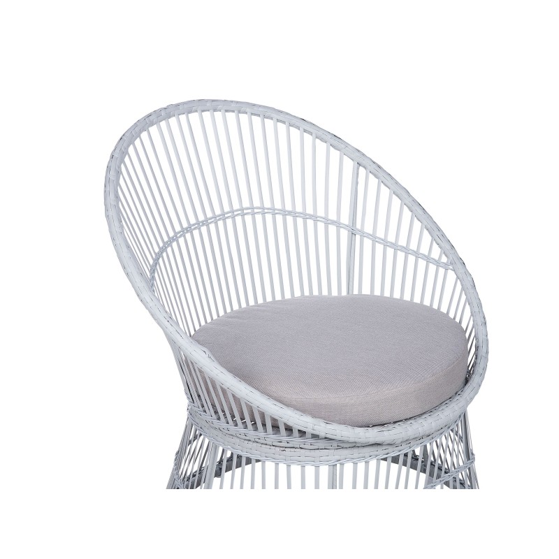 Zestaw mebli balkonowych z poduszkami MESYNA Technorattan Biały