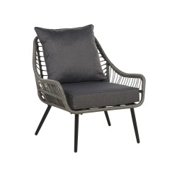 Zestaw mebli balkonowych z poduszkami LAURETO Technorattan Szary