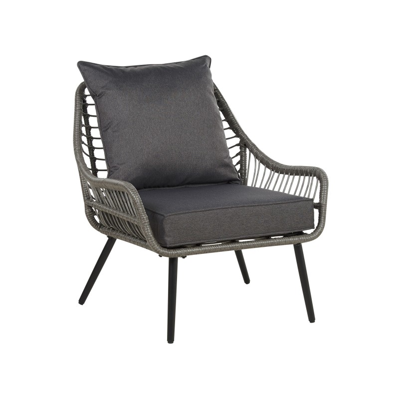 Zestaw mebli balkonowych z poduszkami LAURETO Technorattan Szary