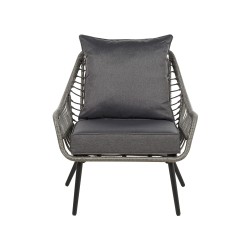 Zestaw mebli balkonowych z poduszkami LAURETO Technorattan Szary