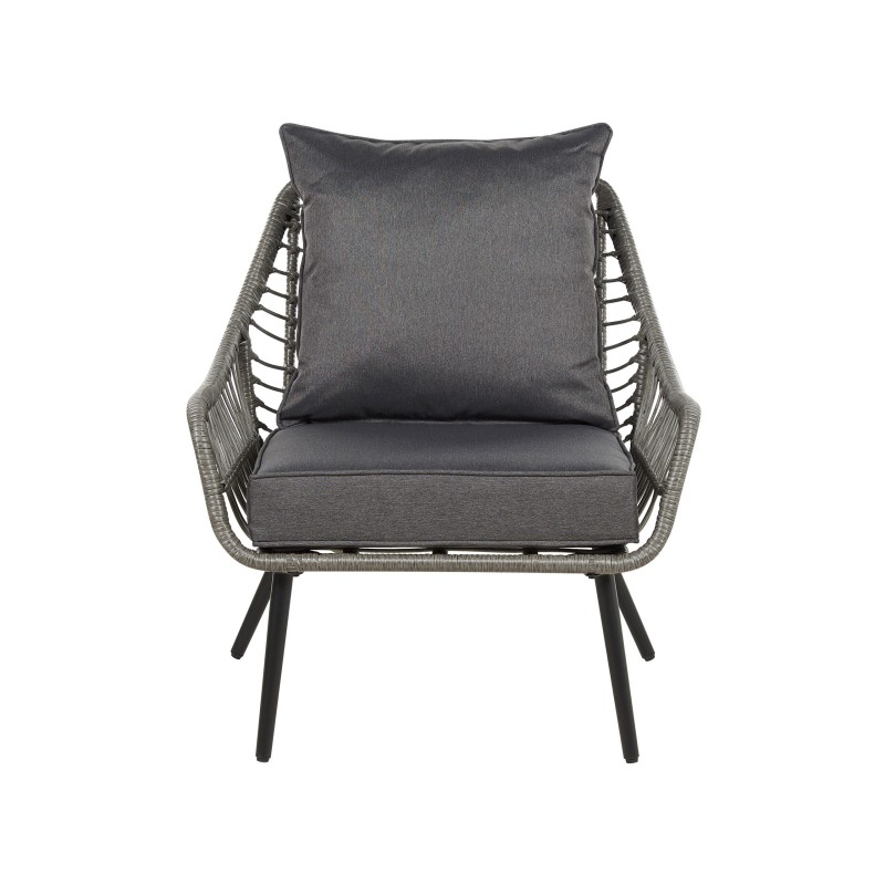 Zestaw mebli balkonowych z poduszkami LAURETO Technorattan Szary