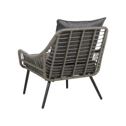 Zestaw mebli balkonowych z poduszkami LAURETO Technorattan Szary