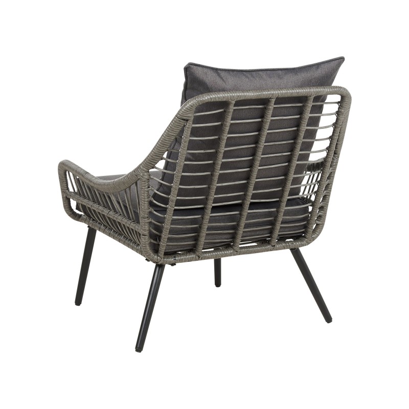 Zestaw mebli balkonowych z poduszkami LAURETO Technorattan Szary