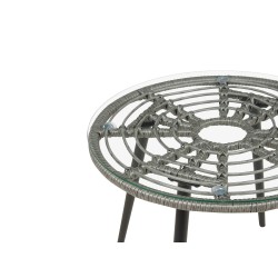 Zestaw mebli balkonowych z poduszkami LAURETO Technorattan Szary