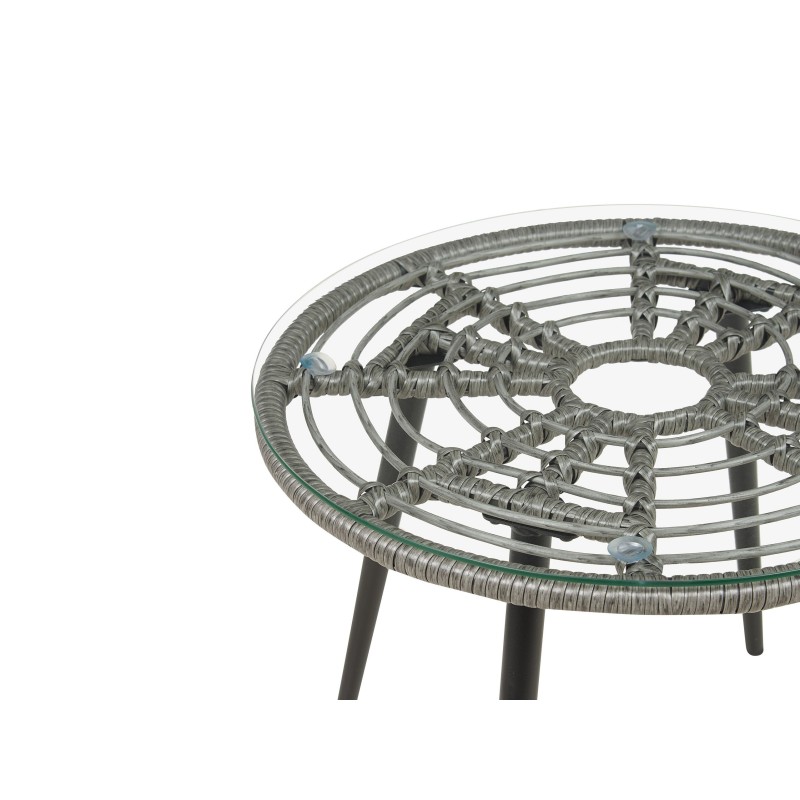 Zestaw mebli balkonowych z poduszkami LAURETO Technorattan Szary