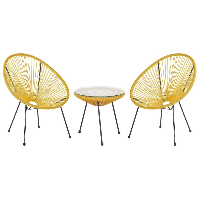 Zestaw mebli balkonowych ACAPULCO II Technorattan Żółty