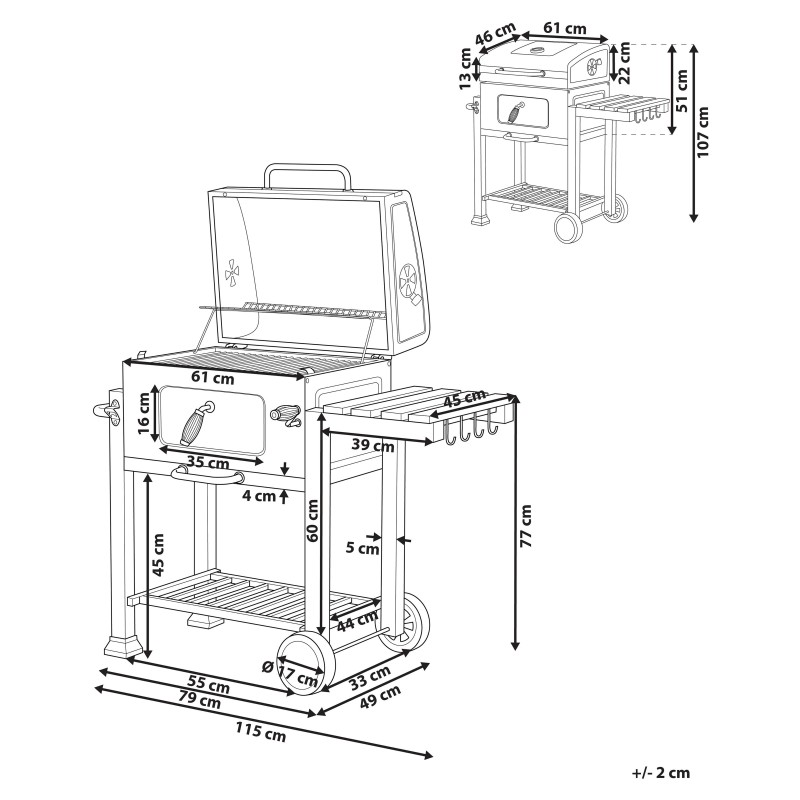 Grill węglowy PAVLOF Metal Czarny