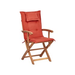 Zestaw ogrodowy dla 8 osób MAUI II z parasolem Drewno akacjowe Bordowy