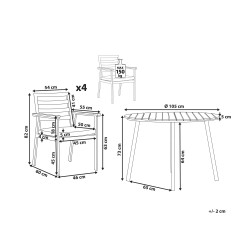 Zestaw ogrodowy dla 4 osób CAVOLI z poduszkami Metal Szary