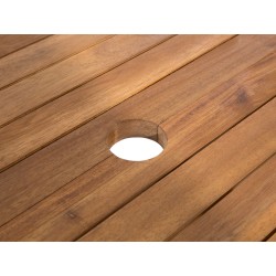 Zestaw ogrodowy dla 8 osób MAUI z parasolem Drewno akacjowe Beżowoszary