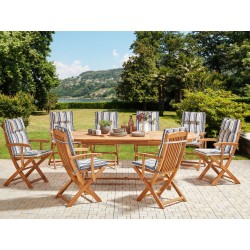 Zestaw ogrodowy dla 8 osób MAUI II z poduszkami Drewno akacjowe Kolorowy