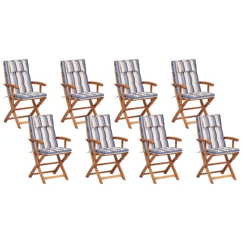 Zestaw ogrodowy dla 8 osób MAUI II z poduszkami Drewno akacjowe Kolorowy