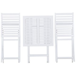 Zestaw mebli balkonowych Składane FIJI Drewno Biały