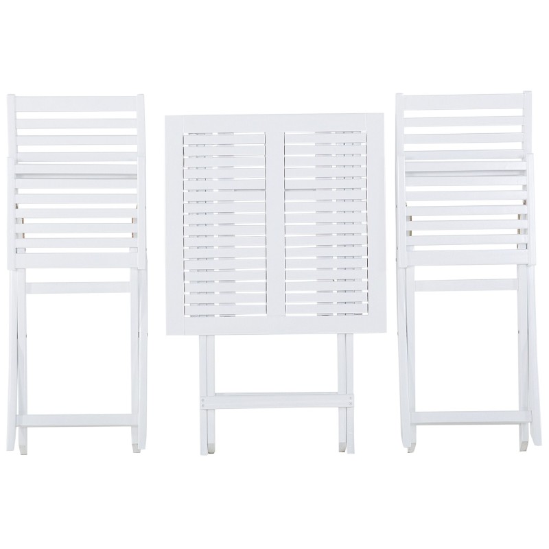 Zestaw mebli balkonowych Składane FIJI Drewno Biały