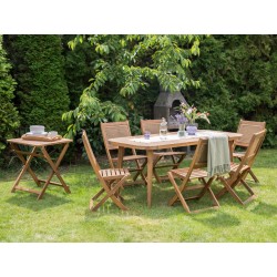 Zestaw ogrodowy dla 6 osób PARAGGI Certyfikowane drewno akacjowe Naturalny