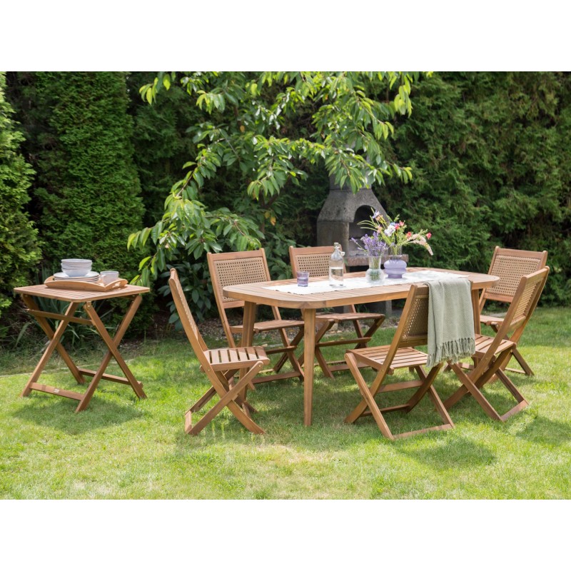 Zestaw ogrodowy dla 6 osób PARAGGI Certyfikowane drewno akacjowe Naturalny
