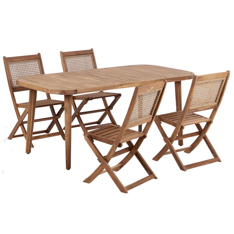 Zestaw ogrodowy dla 4 osób PARAGGI Certyfikowane drewno akacjowe Ciemnobrązowy