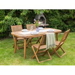 Zestaw ogrodowy dla 4 osób PARAGGI Certyfikowane drewno akacjowe Ciemnobrązowy