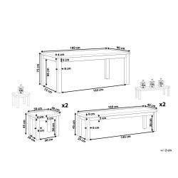 Zestaw ogrodowy z ławkami i stołkami dla 8 osób OSTUNI Beton Szary