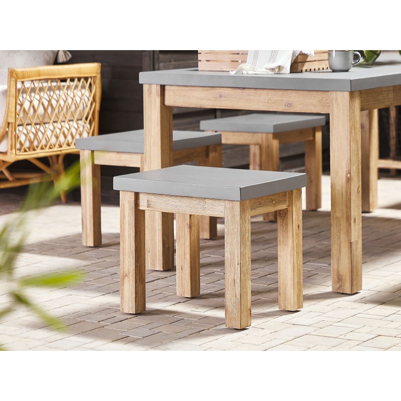 Zestaw ogrodowy z ławkami i stołkami dla 8 osób OSTUNI Beton Szary