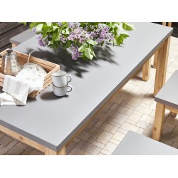 Zestaw ogrodowy z ławkami i stołkami dla 8 osób OSTUNI Beton Szary