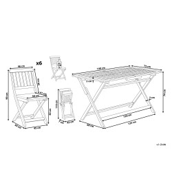 Zestaw ogrodowy dla 6 osób CENTO z poduszkami Drewno akacjowe Brązowy