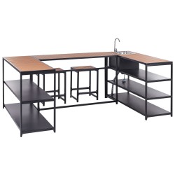 Kuchnia ogrodowa ze zlewem AVETRANA Metal Czarny