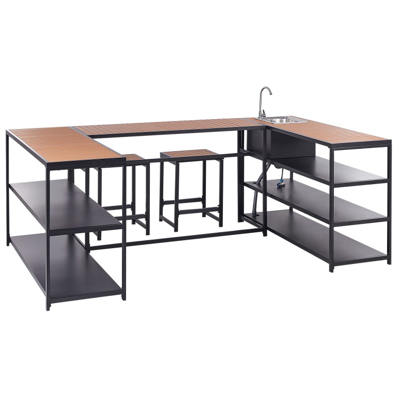 Kuchnia ogrodowa ze zlewem AVETRANA Metal Czarny