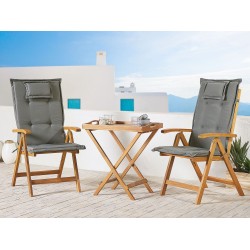 Zestaw mebli balkonowych z poduszkami Składane JAVA Drewno Grafitowy