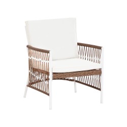 Zestaw mebli balkonowych z poduszkami LEVICO Metal Biały