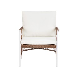 Zestaw mebli balkonowych z poduszkami LEVICO Metal Biały