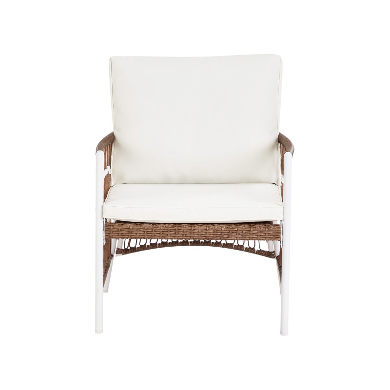 Zestaw mebli balkonowych z poduszkami LEVICO Metal Biały