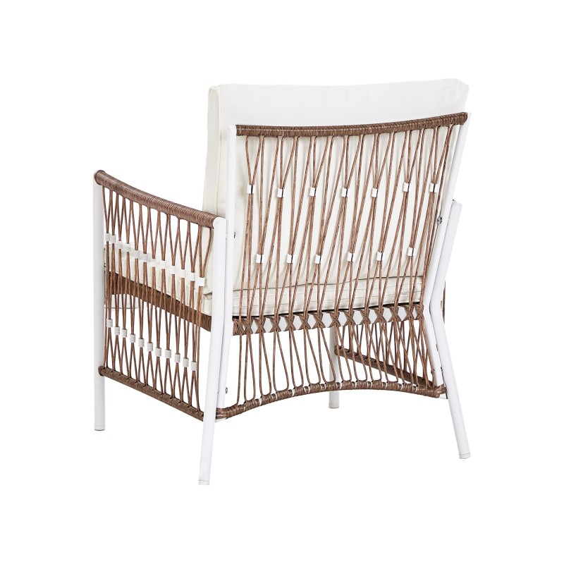 Zestaw mebli balkonowych z poduszkami LEVICO Metal Biały