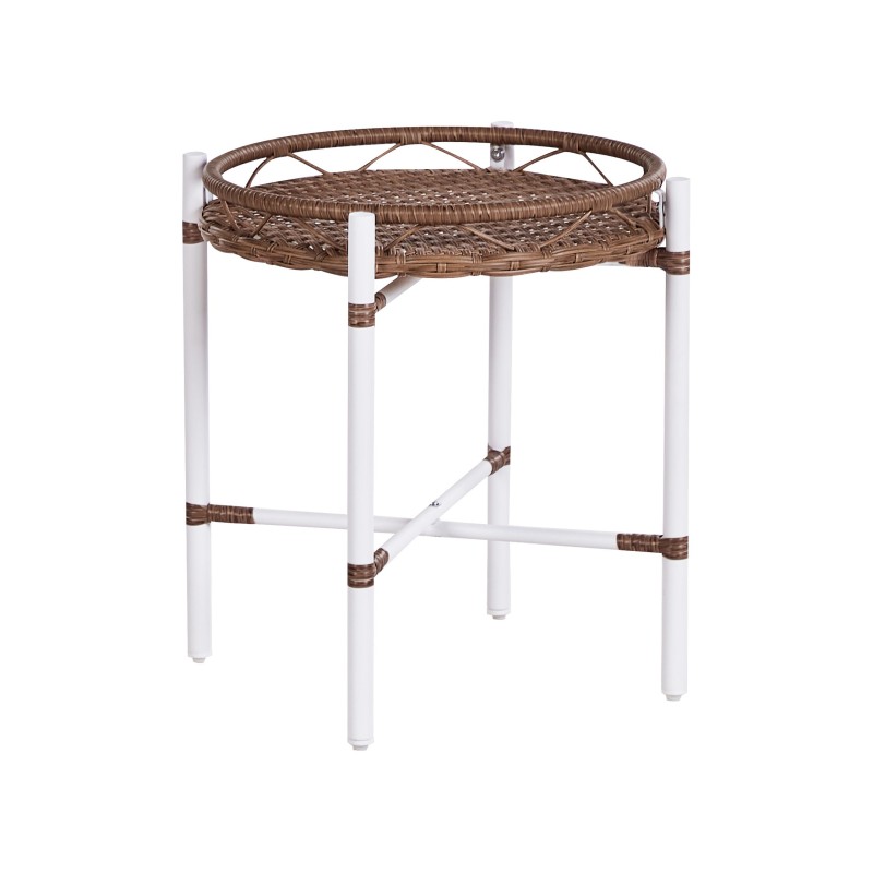 Zestaw mebli balkonowych z poduszkami LEVICO Metal Biały