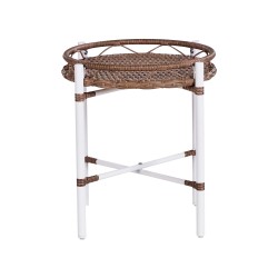 Zestaw mebli balkonowych z poduszkami LEVICO Metal Biały