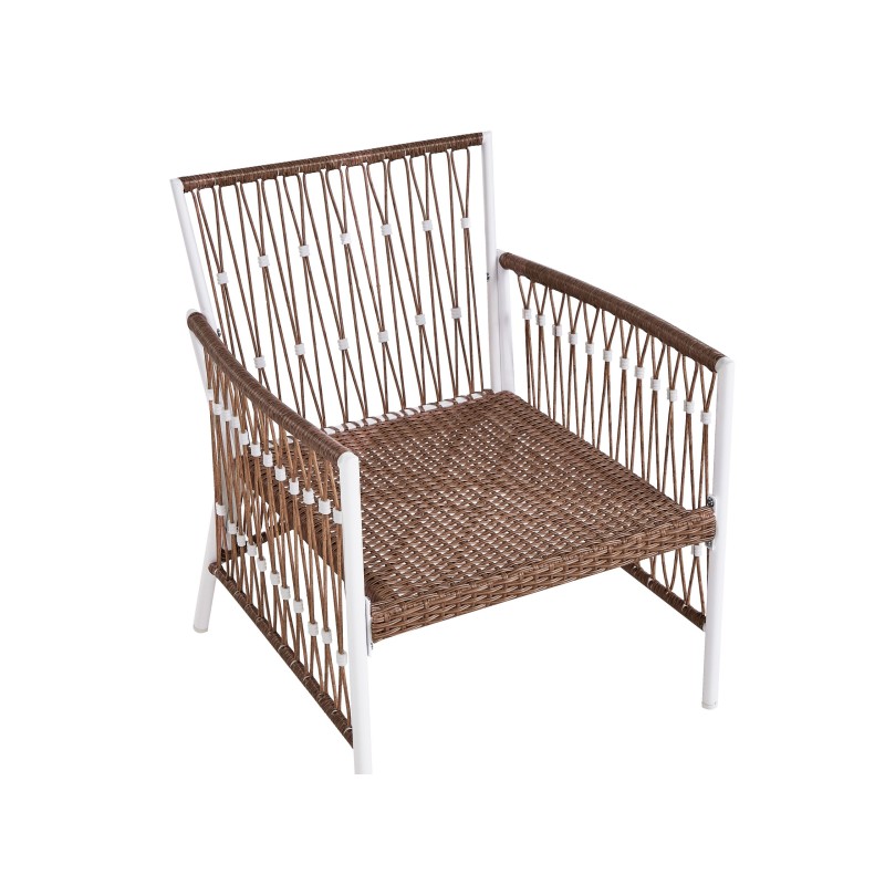 Zestaw mebli balkonowych z poduszkami LEVICO Metal Biały