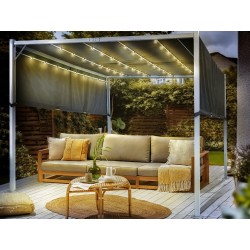 Pawilon ogrodowy LED PARGA Metal 310 cm 310 cm Szary