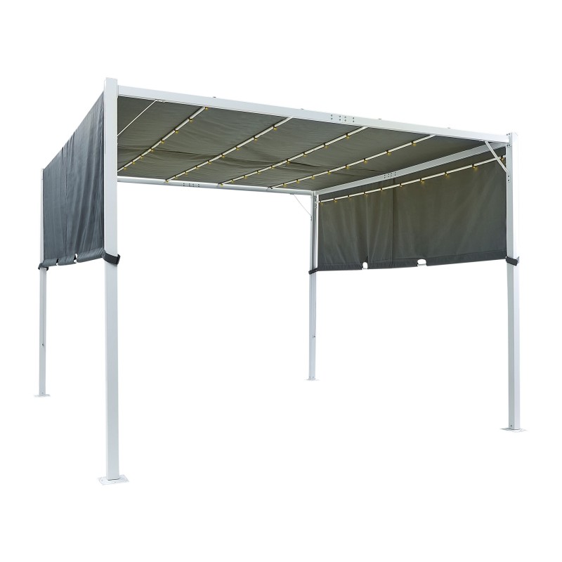 Pawilon ogrodowy LED PARGA Metal 310 cm 310 cm Szary