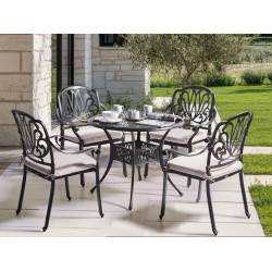 Zestaw ogrodowy dla 4 osób ANCONA z poduszkami Metal Czarny