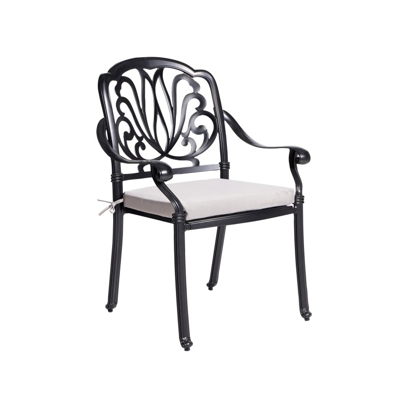 Zestaw ogrodowy dla 4 osób ANCONA z poduszkami Metal Czarny