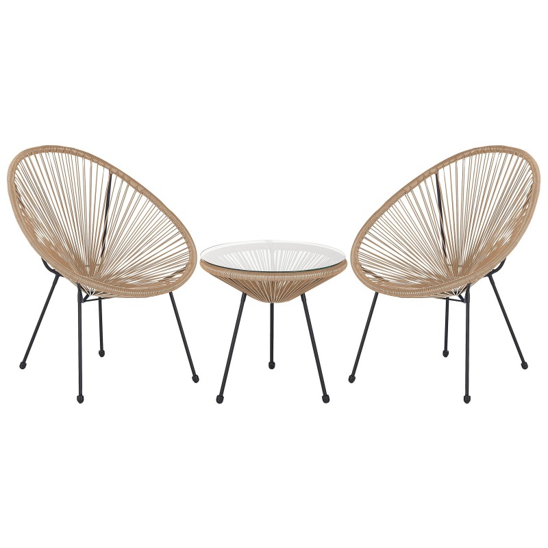 Zestaw mebli balkonowych ACAPULCO II Technorattan Naturalny