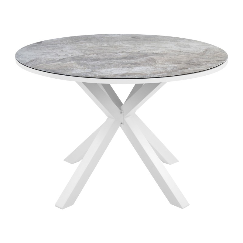 Zestaw ogrodowy dla 4 osób MALETTO/GROSSETO Metal Efekt marmuru Szary